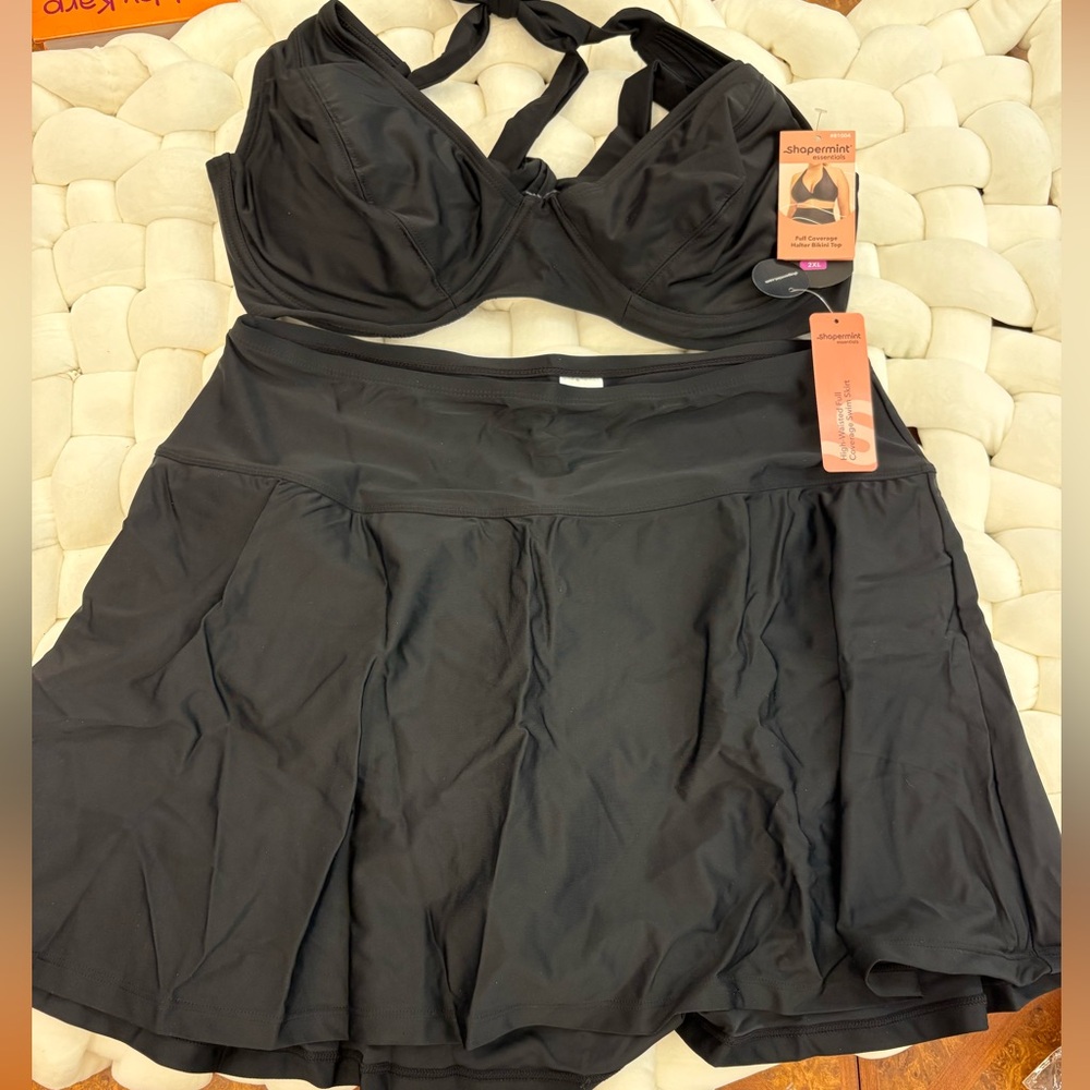 Shapermint Swim Bikini Top and Skirt